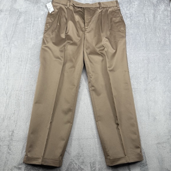 Jos. A. Bank Other - Jos A Bank Pants Mens 36x29 Khaki Traditional‎ Fit Traveler Pleated Cuffed NWT